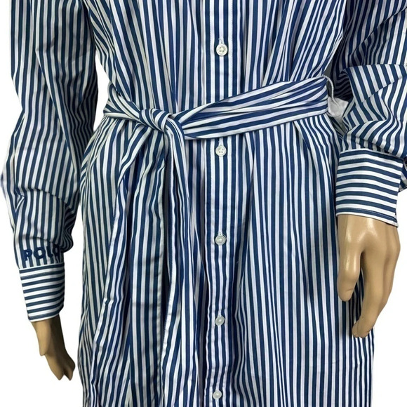 NWT Polo Ralph Lauren Womens Striped Patchwork Button Down Shirt Dress Sz 4 - Picture 7 of 13